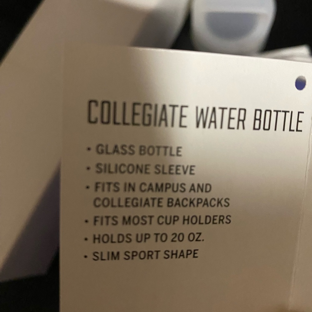 Victoria's Secret Pink Glass Water Bottle Blue - Picture 9 of 9